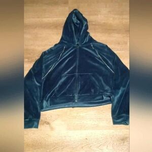 Victoria's Secret Teal Velvet Bomber Jacket